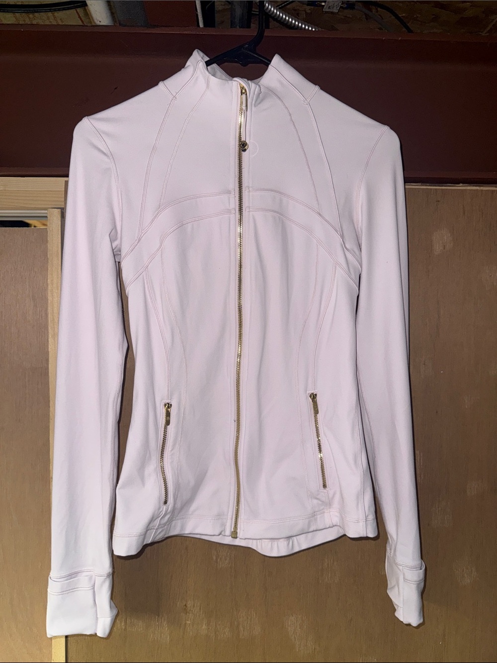 lululemon athletica Light Pink Zip-Up Athletic Jacket with Gold Hardware